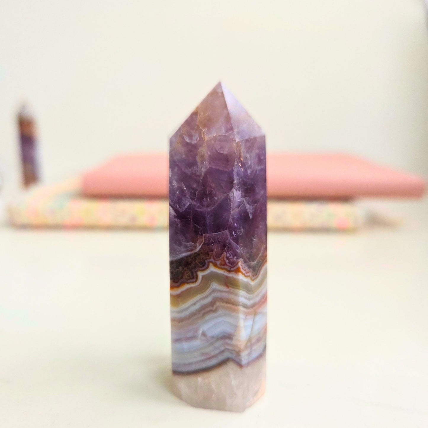 Dream Amethyst with Agate Tower (Thick)