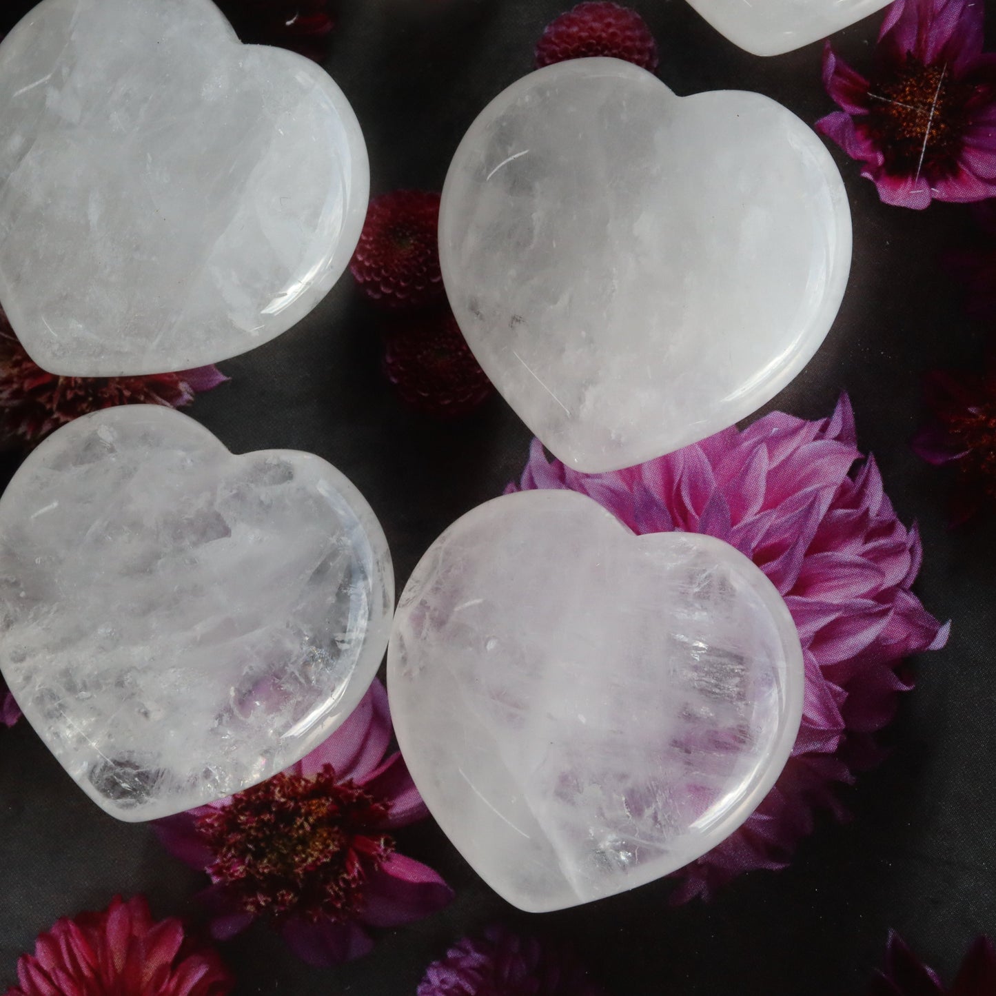 Clear Quartz Mini Hearts