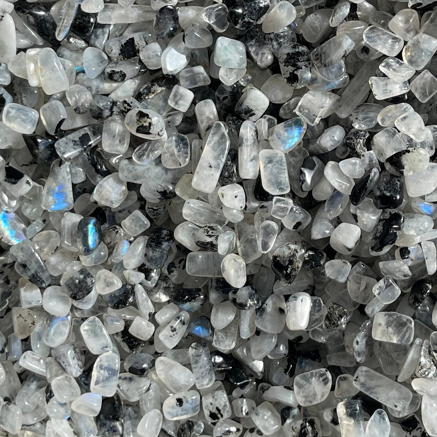 Moonstone with tourmaline Chips 100g