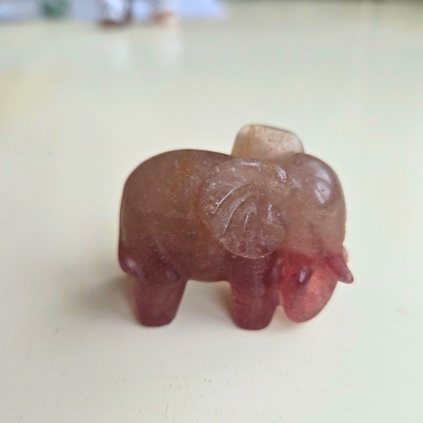 Strawberry Quartz Elephant
