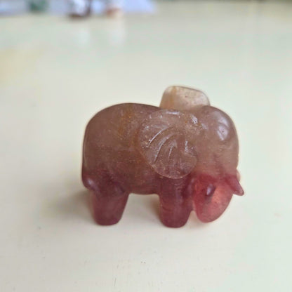 Strawberry Quartz Elephant