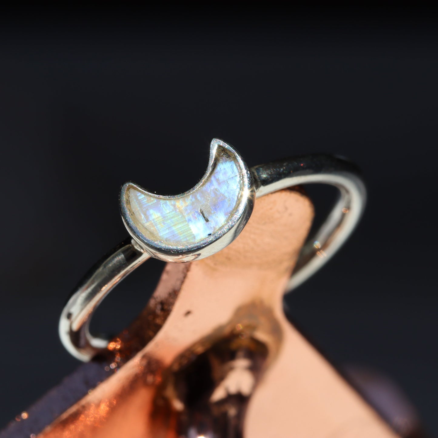Moonstone Moon Ring