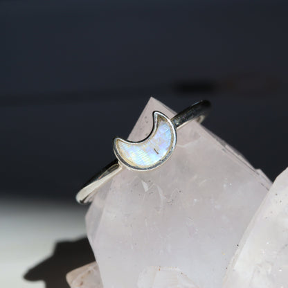 Moonstone Moon Ring