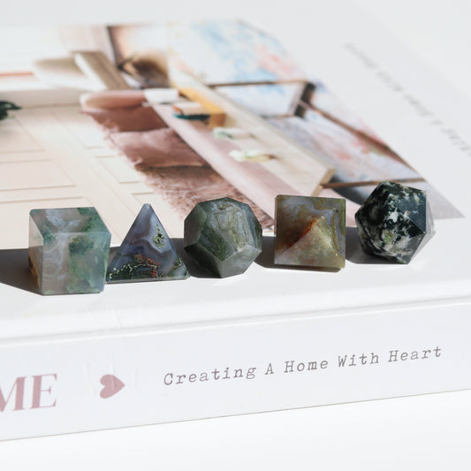 Moss Agate Sacred Geometry Set