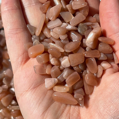 Peach Moonstone with Sunstone Flash Chips 100g