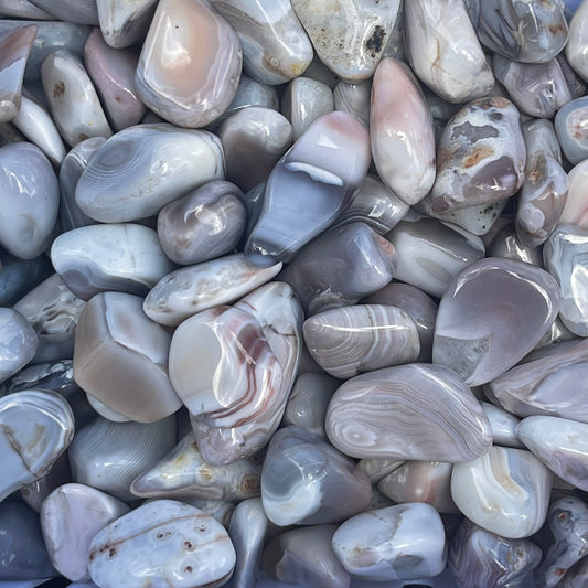 Botswana Pink & Grey Agate standard Tumble